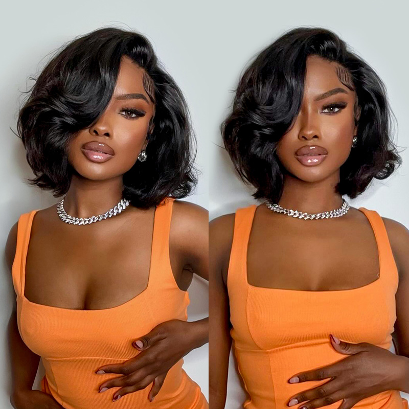 Glueless Wear And Go Human Hair Wig - 250% Dichte Echthaar Body Wave Kurze