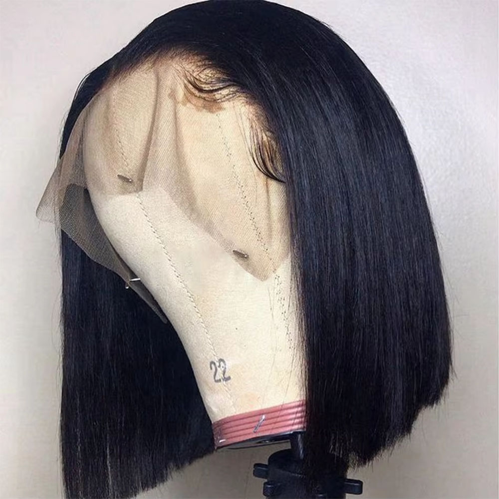 Pre Parted 13X4 Lace Front Bob Wig - Vorgefertigte, klebefreie Perücke aus Echthaar, 13x4