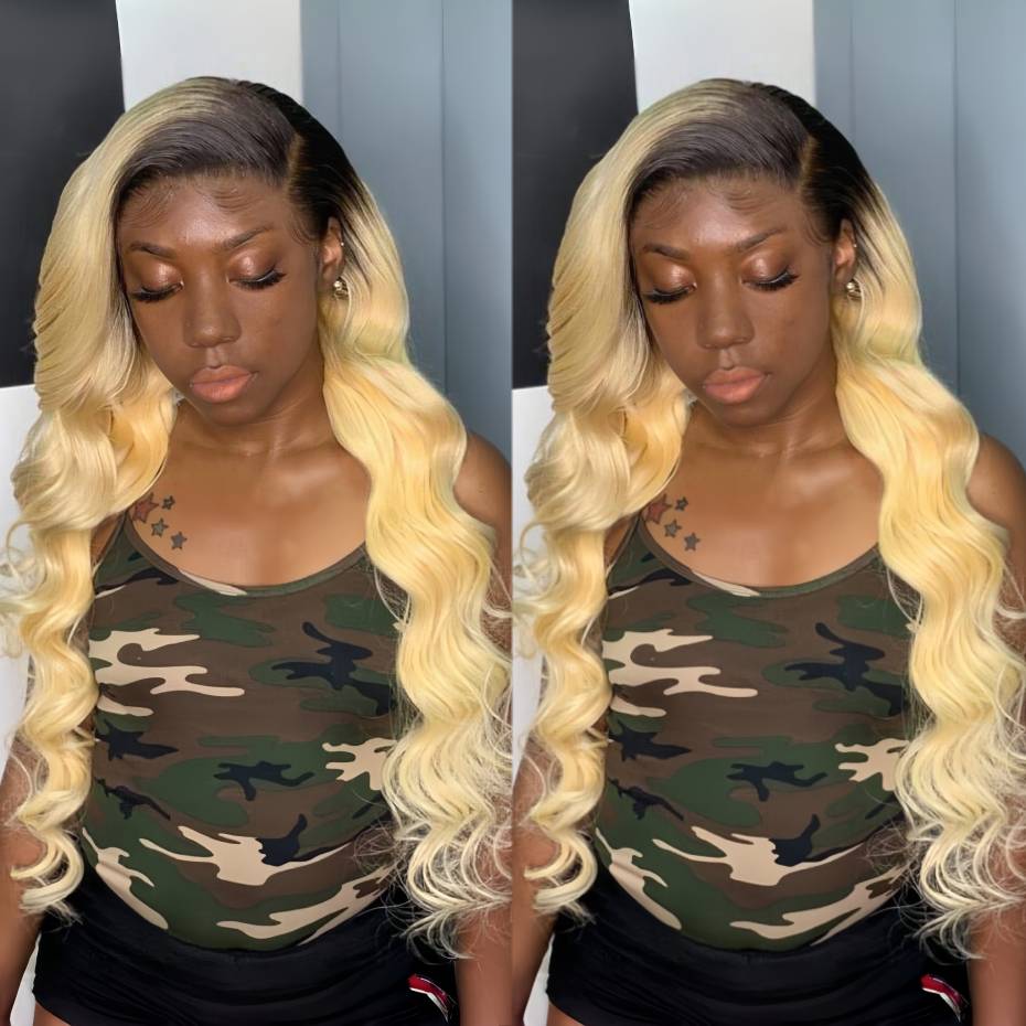 1B 613 Blonde Ombre Echthaarpe – 613 Blonde Body Wave Lace Front Wig Bewertung und Preis