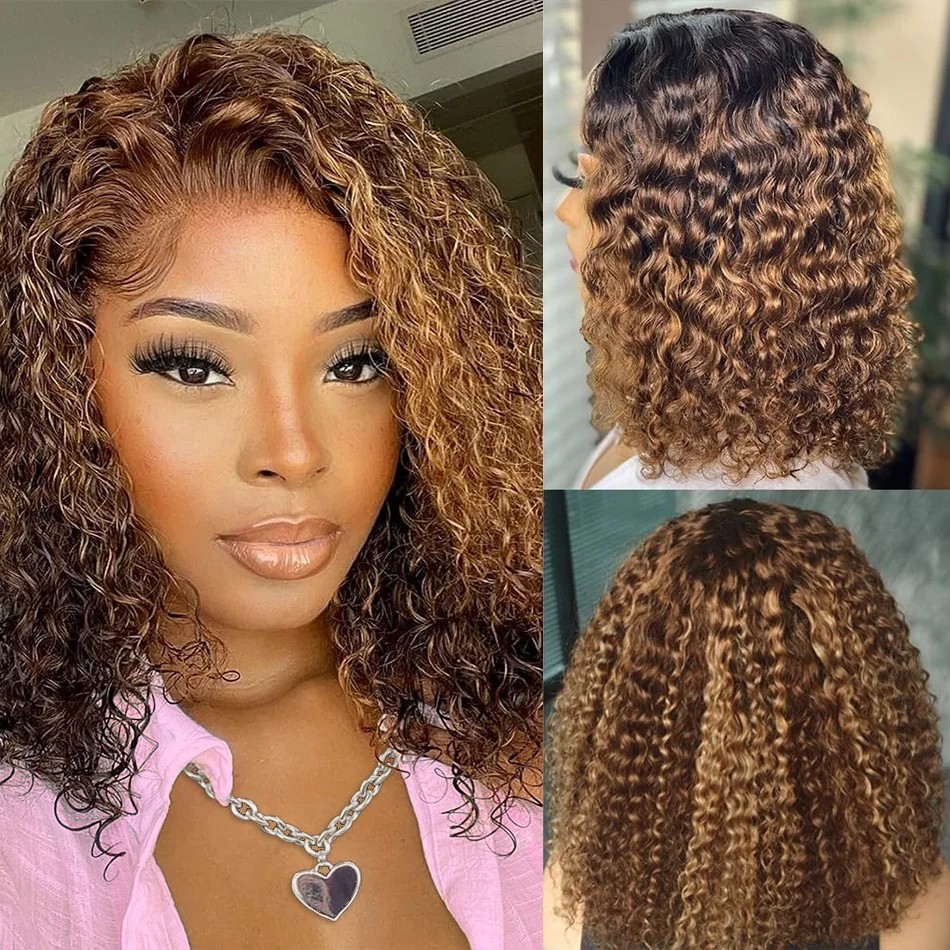 P4/27 Highlight Curly Short Bo – Glueless Wear And Go Human Hair Wig Bewertung und Preis