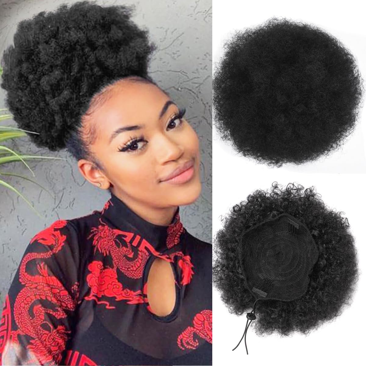 Afro Puff Kordelzug Pferdeschw – Drawstring Afro Curly Puff Ponytail Bewertung und Preis